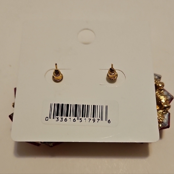 Michelle Collection Red Rhinestone Statement Earrings - Picture 4 of 4